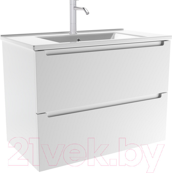 Изображение товара Тумба с умывальником ЗОВ Дион 80 / D80LWP0M9003MKV5-OL80 (белый матовый)