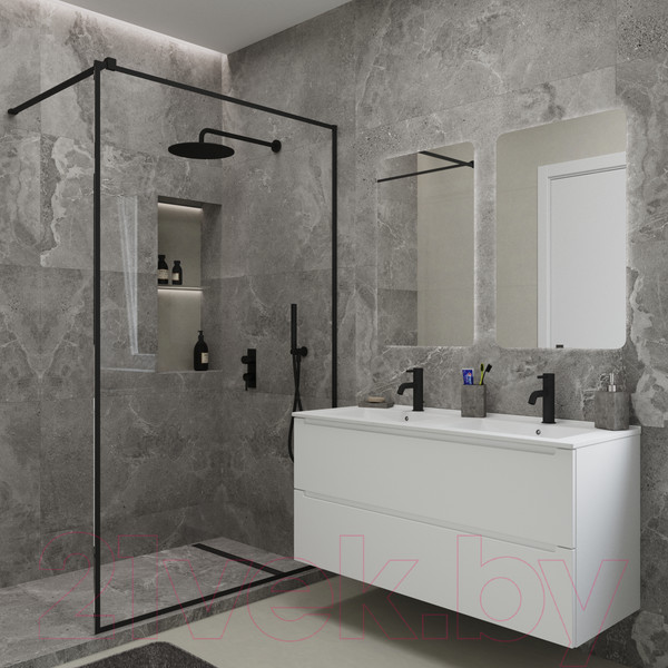Изображение товара Тумба с умывальником ЗОВ Дион 120 / D120LWP0M9003MKV5-OL120 (белый матовый)