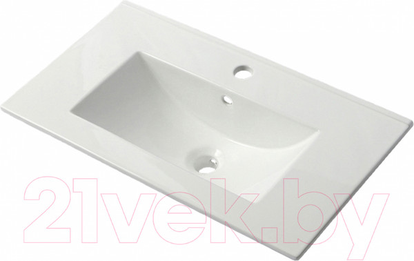 Изображение товара Тумба с умывальником ЗОВ Дион 80 / D80LHO0M9003GKV5-OL80 (белый глянец/дуб)