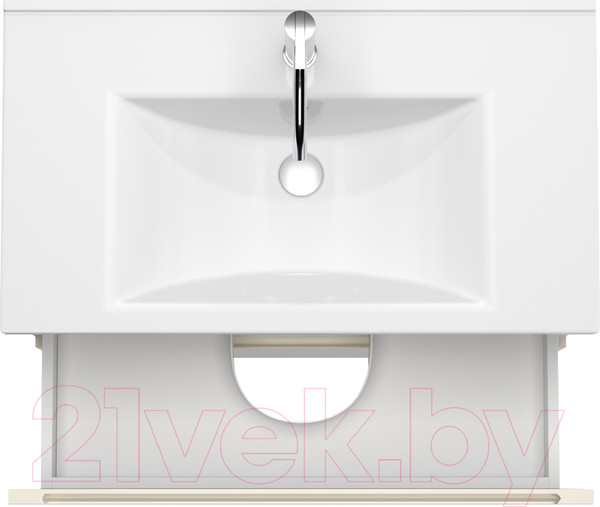 Изображение товара Тумба с умывальником ЗОВ Дион 60 / D60LHO0M1015GKV5-OL60 (бежевый глянец/дуб)