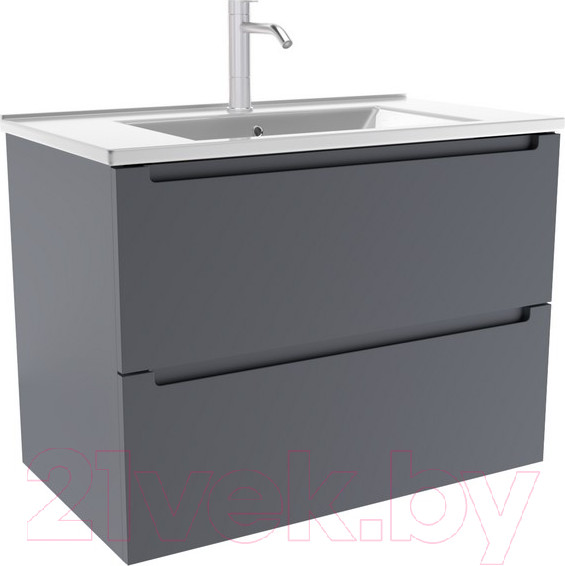Изображение товара Тумба с умывальником ЗОВ Дион 60 / D60LAFM7015MKV5-OL60 (графит матовый)