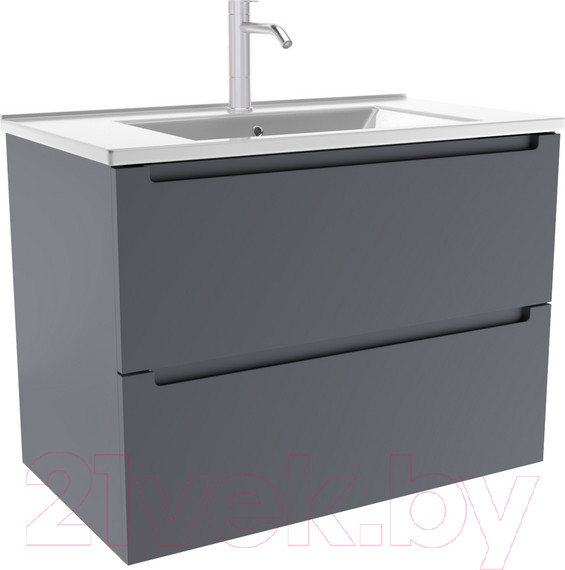 Изображение товара Тумба с умывальником ЗОВ Дион 70 / D70LAFM7015MKV5-OL70 (графит матовый)