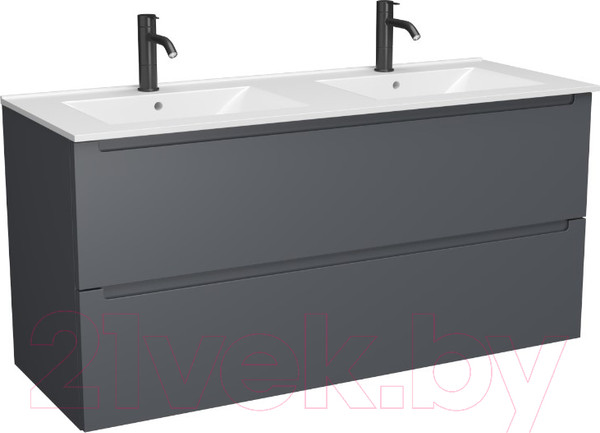 Изображение товара Тумба с умывальником ЗОВ Дион 120 / D120LAFM7015MKV5-OL120 (графит матовый)