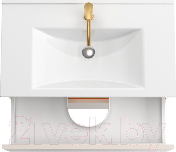 Изображение товара Тумба с умывальником ЗОВ Лира 70 / L70MW0MTGVG-OL70 (тальк)