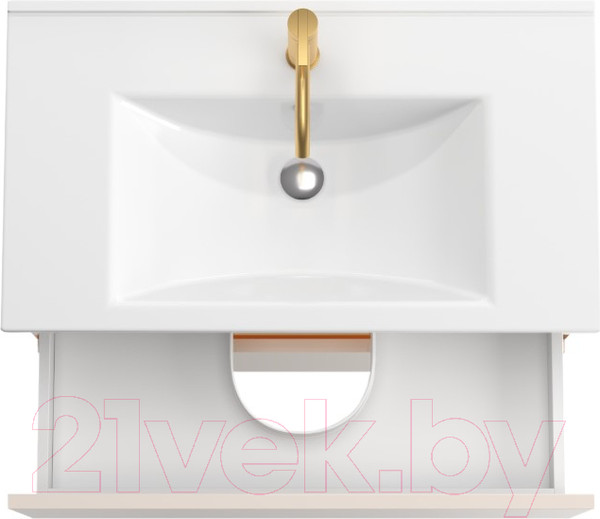 Изображение товара Тумба с умывальником ЗОВ Лира 90 / L90MW0MTGVG-OL90 (тальк)