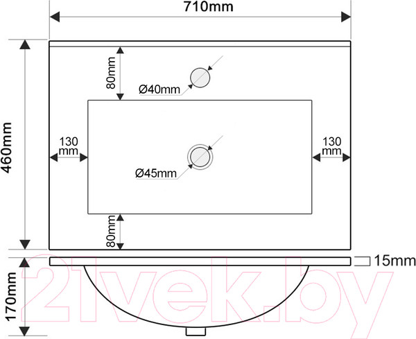 Изображение товара Тумба с умывальником ЗОВ Лира 70 / L70MW0MWGVG-OL70 (белый глянец)