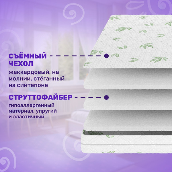 Изображение товара Матрас в кроватку Капризун Джангл Симпл Струтто 60x120 / 413069