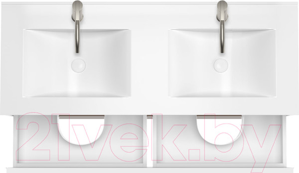 Изображение товара Тумба с умывальником ЗОВ Лира 120 / L120MW0MWGVG-OL120 (белый глянец)