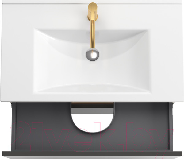 Изображение товара Тумба с умывальником ЗОВ Лира 100 / L100MWFMLGVG-OL100 (грифель глянец)
