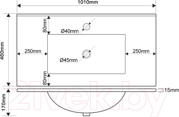 Изображение товара Тумба с умывальником ЗОВ Лира 100 / L100MWFMLGVG-OL100 (грифель глянец)