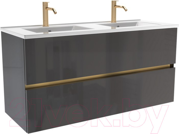 Изображение товара Тумба с умывальником ЗОВ Лира 120 / L120MWFMLGVG-OL120 (грифель глянец)