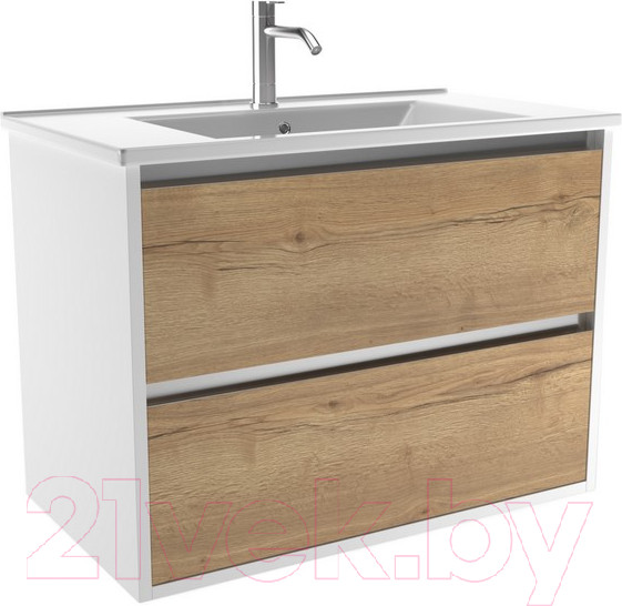 Изображение товара Тумба с умывальником ЗОВ Парма 70 / P70LWP0MHMC1A-OL70 (белый/галифакс)