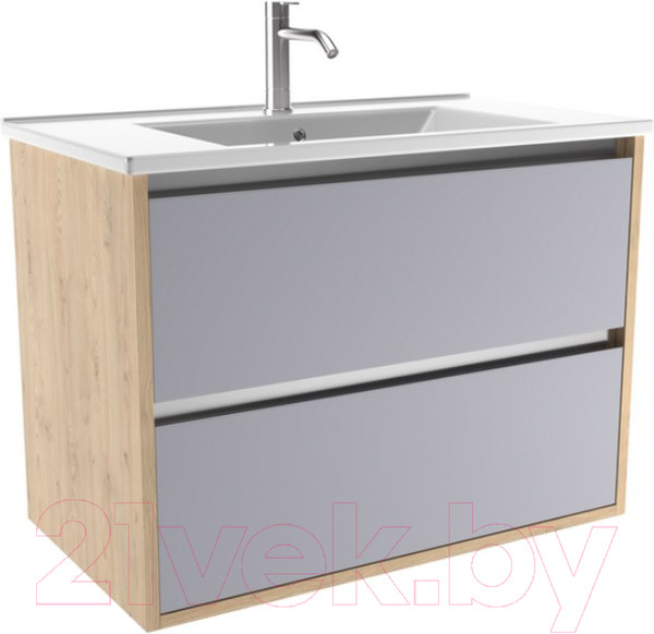 Изображение товара Тумба с умывальником ЗОВ Парма 70 / P70LC0MSMC1A-OL70 (сталь/каштан)