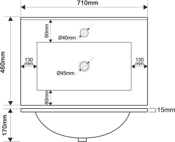 Изображение товара Тумба с умывальником ЗОВ Парма 70 / P70LC0MSMC1A-OL70 (сталь/каштан)