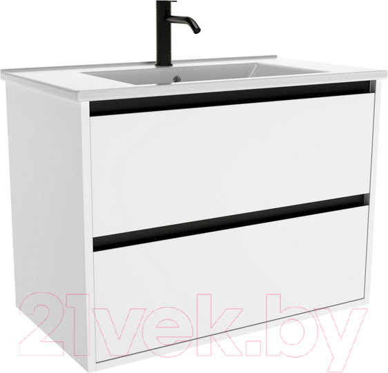 Изображение товара Тумба с умывальником ЗОВ Парма 60 / P60LWP0MWMC1B-OL60 (белый матовый)