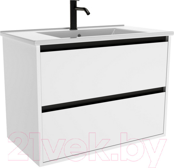 Изображение товара Тумба с умывальником ЗОВ Парма 100 / P100LWP0MWMC1B-OL100 (белый матовый)