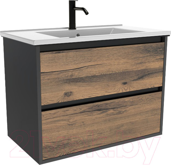 Изображение товара Тумба с умывальником ЗОВ Парма 60 / P60LAN0MAMC1B-OL60 (антрацит/аттик)