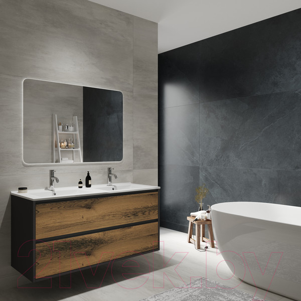 Изображение товара Тумба с умывальником ЗОВ Парма 120 / P120LAN0MAMC1B-OL120 (антрацит/аттик)