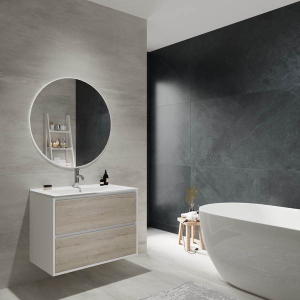 Изображение товара Тумба с умывальником ЗОВ Парма 80 / P80LWP0MWHMC1A-OL80 (белый/белый галифакс)