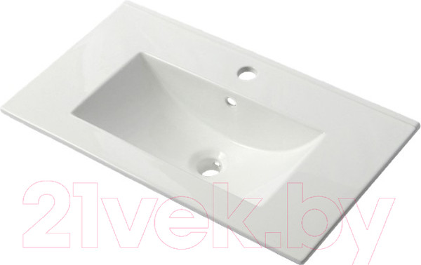 Изображение товара Тумба с умывальником ЗОВ Парма 80 / P80LWP0MWHMC1A-OL80 (белый/белый галифакс)