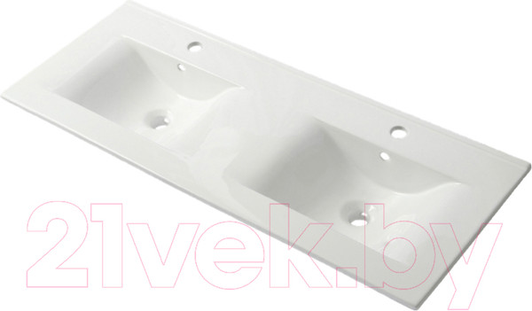 Изображение товара Тумба с умывальником ЗОВ Парма 120 / P120LA0MWMC1B-OL120 (аттик/белый матовый/черный)