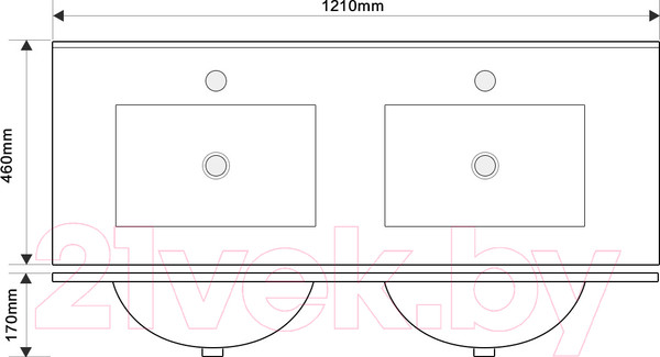 Изображение товара Тумба с умывальником ЗОВ Парма 120 / P120LA0MWMC1B-OL120 (аттик/белый матовый/черный)