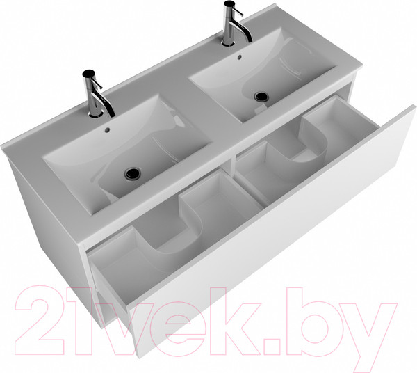 Изображение товара Тумба с умывальником ЗОВ Кито 120 / K120LW0MWM-OL120 (белый матовый)