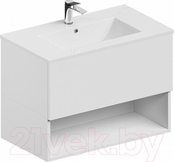 Изображение товара Тумба с умывальником ЗОВ Кито-2 90 / 2K90LW0MWM-OL90 (белый матовый)