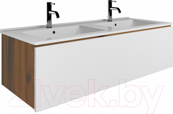 Изображение товара Тумба с умывальником ЗОВ Кито 120 / K120LA0MWM-OL120 (аттик/белый матовый)