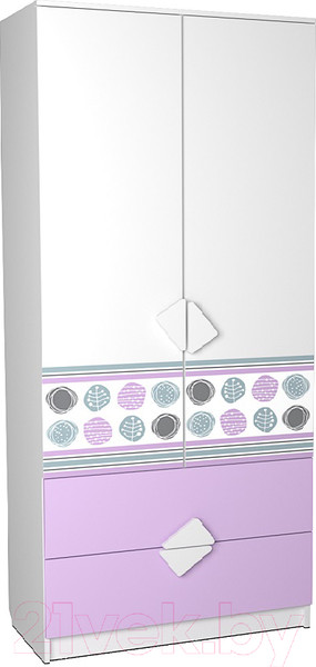 Изображение товара Шкаф Премиум Рокси с ящиками (белый/ирис)
