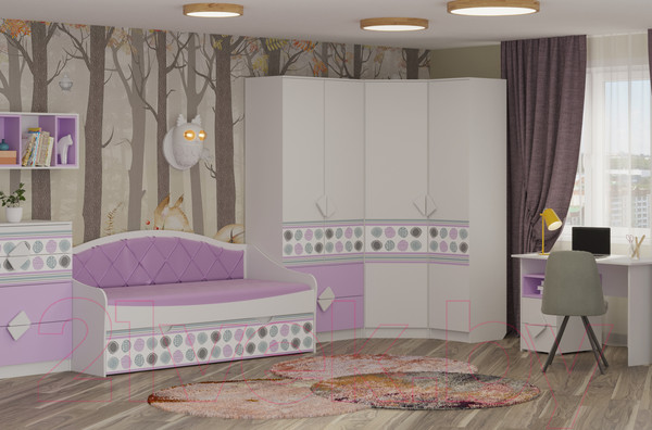 Изображение товара Шкаф Премиум Рокси с ящиками (белый/ирис)