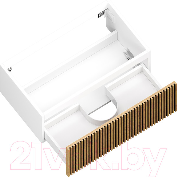 Изображение товара Тумба с умывальником ЗОВ Кито 60 / K60LW0MRM-OL60 (белый/тростник)