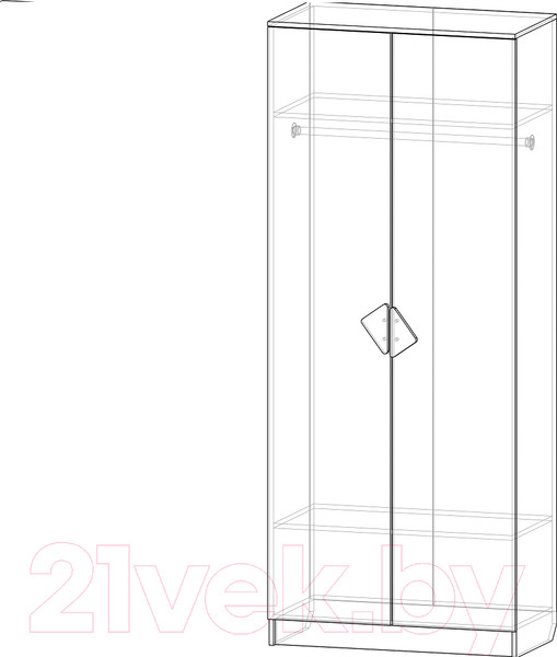 Изображение товара Шкаф Премиум Рокси двухстворчатый (белый/ирис)