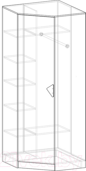 Изображение товара Шкаф Премиум Рокси угловой (белый/ирис)