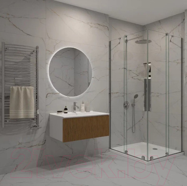 Изображение товара Тумба с умывальником ЗОВ Кито 80 / K80LW0MRM-OL80 (белый/тростник)