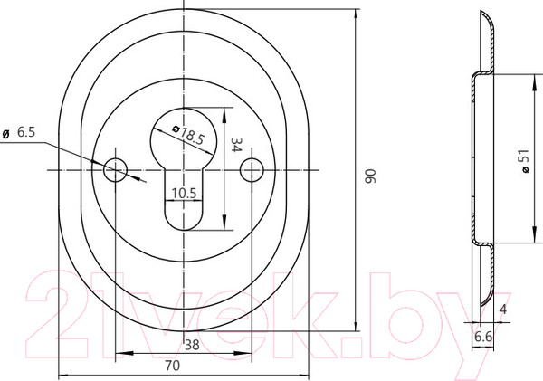 Изображение товара Накладка на цилиндр Avers Pro 50/11-DP-11-BLM