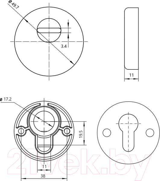 Изображение товара Накладка на цилиндр Avers Pro 50/11-DP-11-BLM