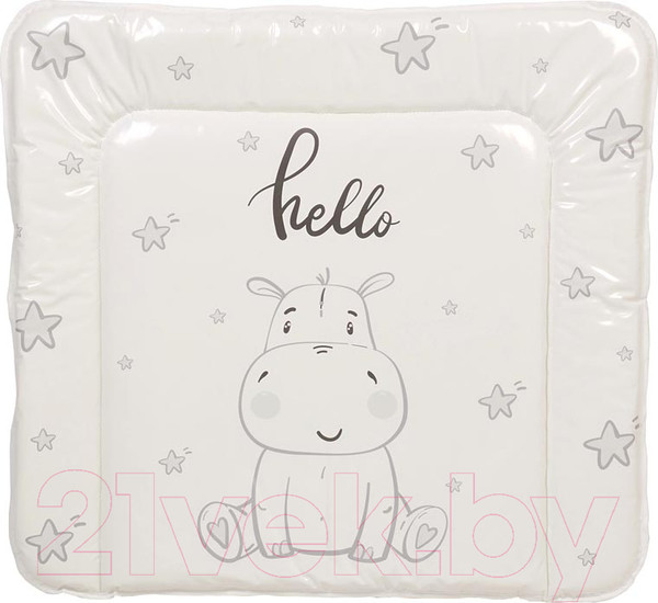 Изображение товара Пеленальный матрас Polini Kids Бегемотик 65x65 / 0002635-3 (серый)