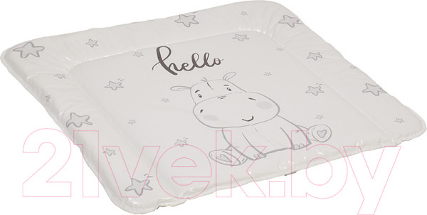 Изображение товара Пеленальный матрас Polini Kids Бегемотик 65x65 / 0002635-3 (серый)