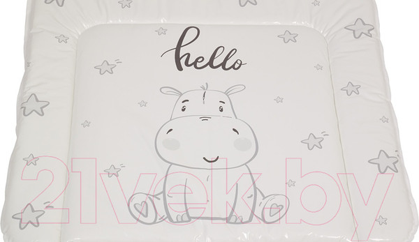 Изображение товара Пеленальный матрас Polini Kids Бегемотик 65x65 / 0002635-3 (серый)