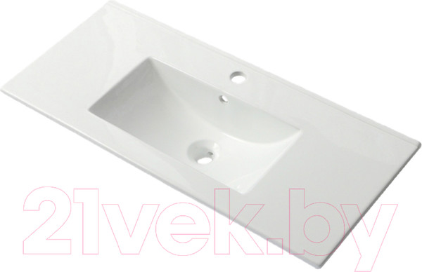 Изображение товара Тумба с умывальником ЗОВ Кито 100 / K100LW0MRM-OL100 (белый/тростник)