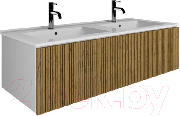 Изображение товара Тумба с умывальником ЗОВ Кито 120 / K120LW0MRM-OL120 (белый/тростник)