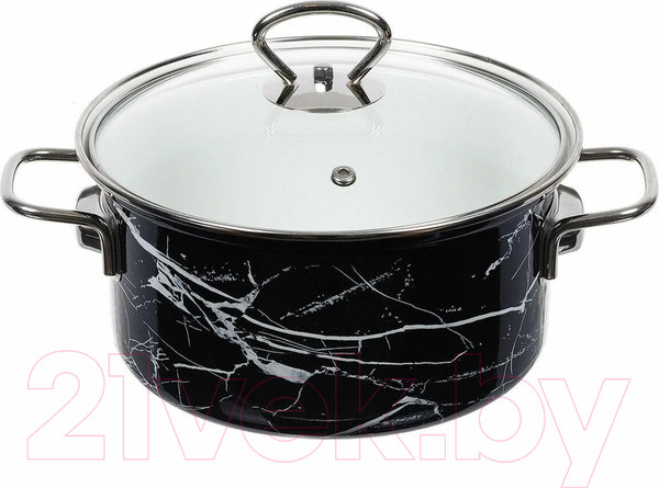 Изображение товара Набор кастрюль КМЗ Черный мрамор 1 Элит (3шт, черный)