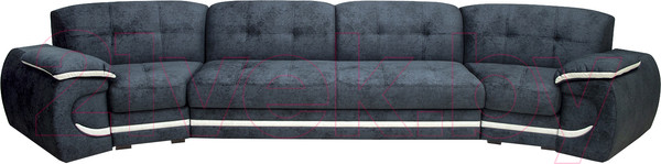 Изображение товара Диван Петрамебель Браво (брабус 17 темно-серый велюр/брабус 15 светло-серый велюр)