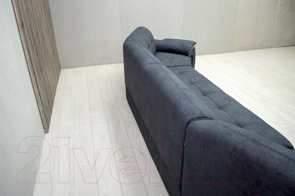 Изображение товара Диван Петрамебель Браво (брабус 17 темно-серый велюр/брабус 15 светло-серый велюр)