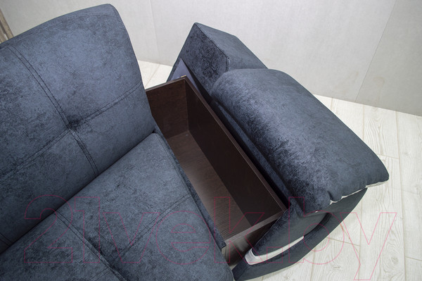 Изображение товара Диван Петрамебель Браво (брабус 17 темно-серый велюр/брабус 15 светло-серый велюр)