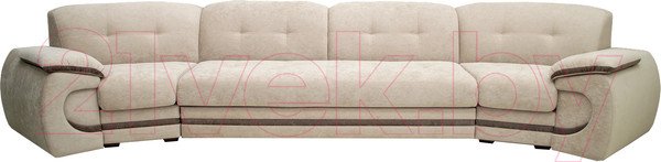 Изображение товара Диван Петрамебель Браво (гранд 02 бейдж светло-бежевый велюр/гранд 03 какао темно-бежевый велюр)