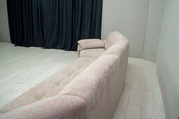 Изображение товара Диван Петрамебель Браво (гранд 02 бейдж светло-бежевый велюр/гранд 03 какао темно-бежевый велюр)