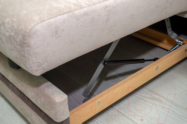 Изображение товара Диван Петрамебель Браво (гранд 02 бейдж светло-бежевый велюр/гранд 03 какао темно-бежевый велюр)