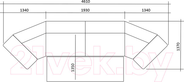 Изображение товара Диван Петрамебель Браво (гранд 02 бейдж светло-бежевый велюр/гранд 03 какао темно-бежевый велюр)